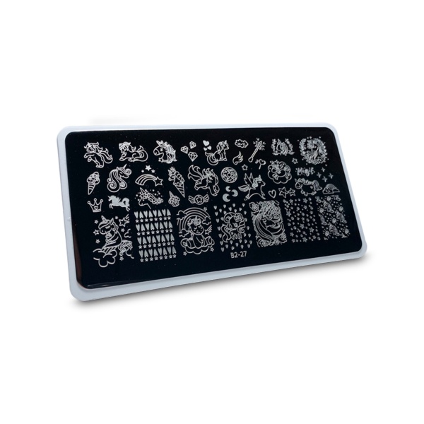 Aeropuffing Пластина для стемпинга Stamping Plate, B2-27 единороги купить - 0