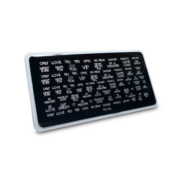 Aeropuffing Пластина для стемпинга Stamping Plate, M1-46 надписи 2 купить - 0