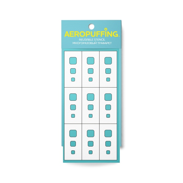 Aeropuffing Многоразовый трафарет, №25 квадраты скругленные купить - 0