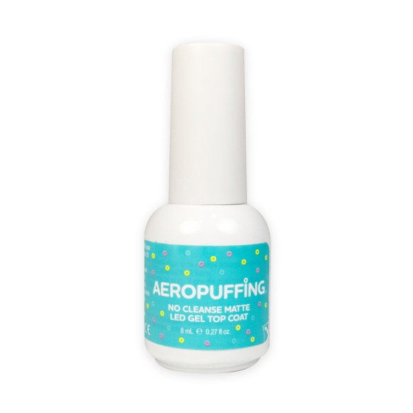 Aeropuffing Матовое верхнее покрытие без липкого слоя No Cleanse Matte LED Gel Top Coat, 8 мл купить - 0