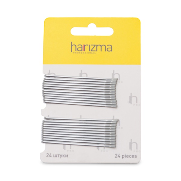 Harizma Невидимки прямые, 60 мм, серебряные, 24 шт купить - 0