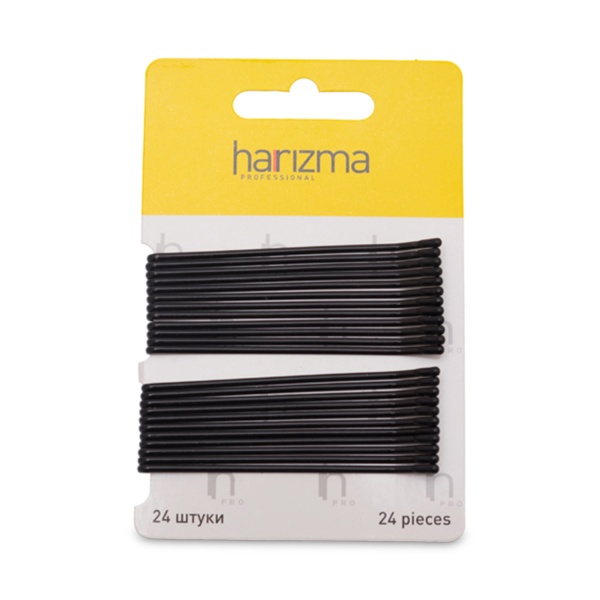 Harizma Невидимки прямые, 70 мм, черные, 24 шт купить - 0