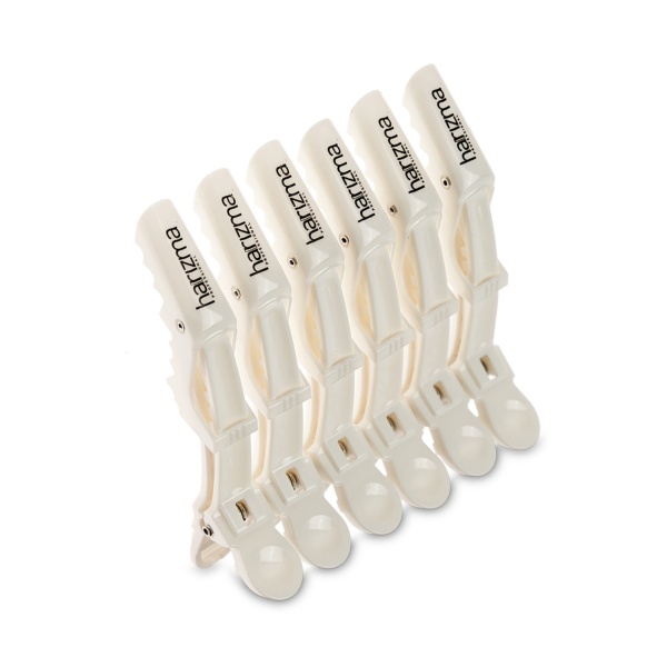 Harizma Зажим для волос Крокодил, 6 шт, белый купить - 0