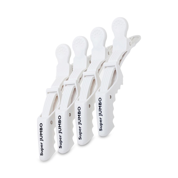 Harizma Зажимы для волос пластиковые усиленные Jumbo, 4 шт, белый купить - 0