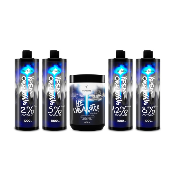 Hair Sekta Комплект для всех методов, режимов и техник осветления и окрашивания волос Не отвалятся, 800 гр, 4 х 1000 мл купить - 0