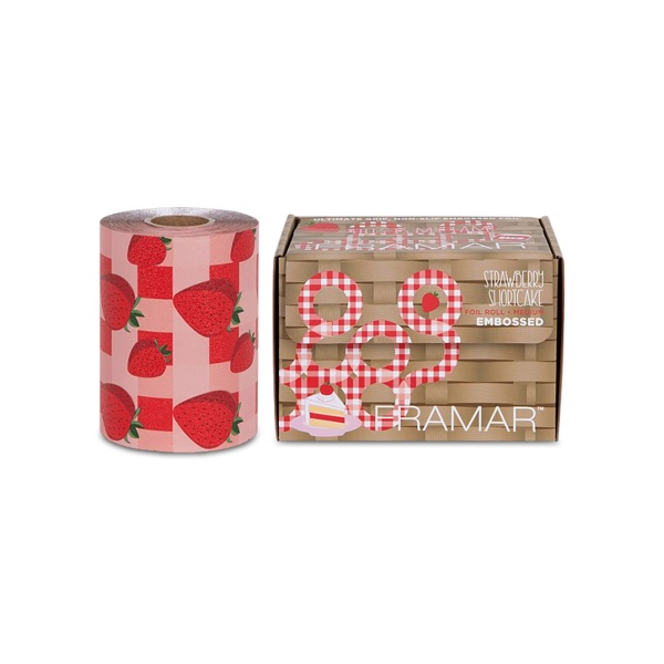 Framar Фольга в рулоне с тиснением «Клубничный Пирог» Embossed Roll Medium Strawberry Shortcake 320 Ft., 98 м купить - 0