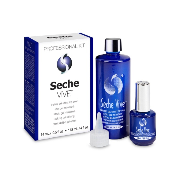 Seche Набор быстросохнущее верхнее покрытие для лака с гель-эффектом Seche Vive, 118 мл + 14 мл купить - 0