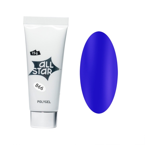 All Star Полигель моделирующий для наращивания ногтей, синий электрик, 15 гр купить - 0