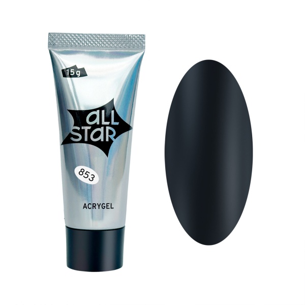 All Star Акригель моделирующий для наращивания ногтей, чёрный, 15 гр купить - 0