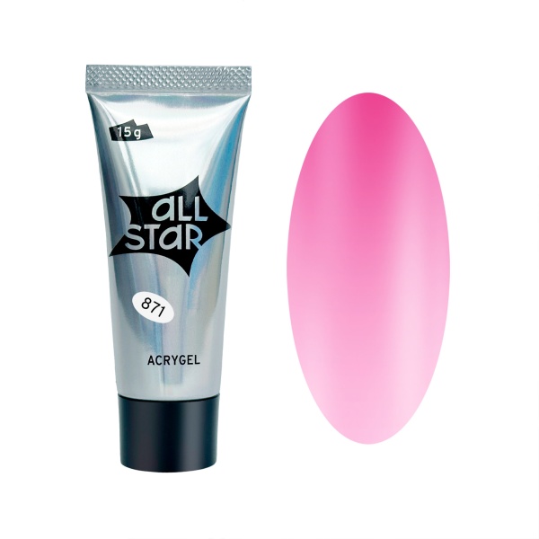 All Star Акригель моделирующий для наращивания ногтей, розовый с термоэффектом, 15 гр купить - 0