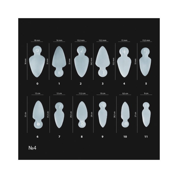 Irisk Professional Силиконовые вкладыши для верхних форм, 04 Удлиненная заостренная, 60 шт купить - 0