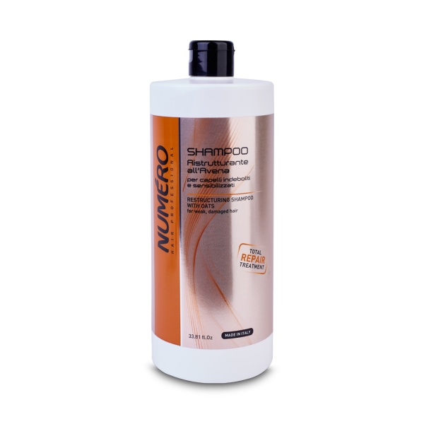 Brelil Professional Шампунь с экстрактом овса для ослабленных и чувствительных волос Numero Restructuring Shampoo, 1000 мл купить - 0