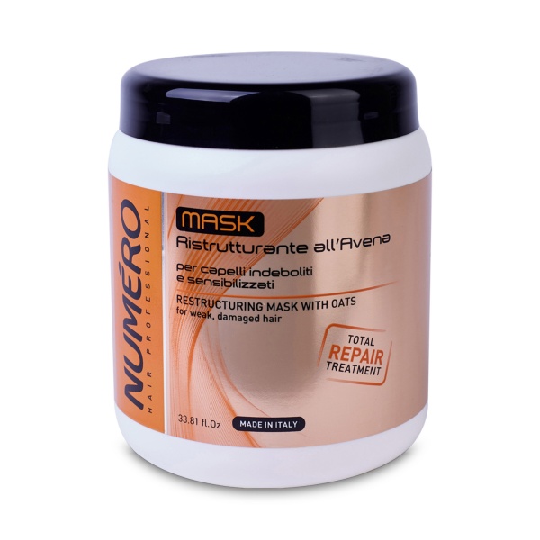 Brelil Professional Маска с экстрактом овса для ослабленных и чувствительных волос Numero Restructuring Mask, 1000 мл купить - 0