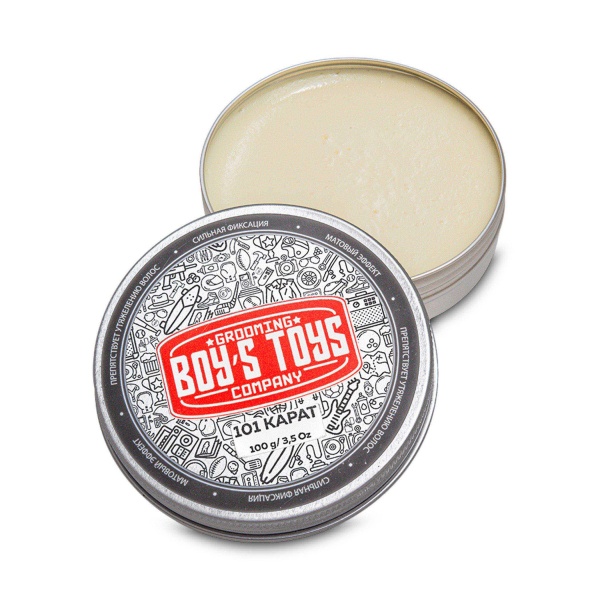 Boy's Toys Паста для укладки волос высокой фиксации с низким уровнем блеска, 101 карат, 100 мл купить - 0