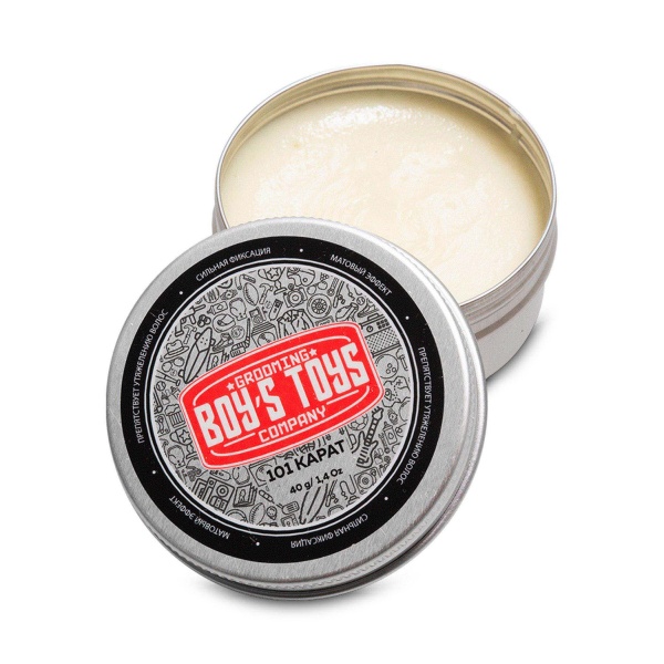 Boy's Toys Паста для укладки волос высокой фиксации с низким уровнем блеска, 101 карат, 40 мл купить - 0