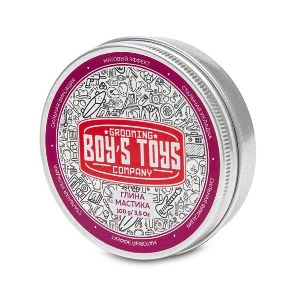 Boy's Toys Глина для укладки волос высокой фиксации с низким уровнем блеска Мастика, 100 мл купить - 0