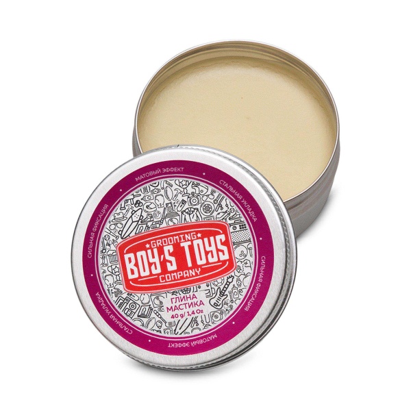 Boy's Toys Глина для укладки волос высокой фиксации с низким уровнем блеска Мастика, 40 мл купить - 0
