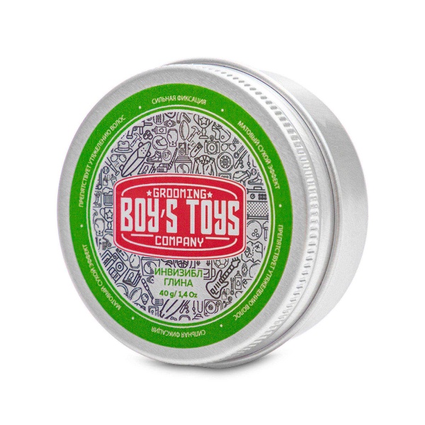 Boy's Toys Глина для укладки волос средней фиксации с низким уровнем блеска Invisible, 40 мл купить - 0