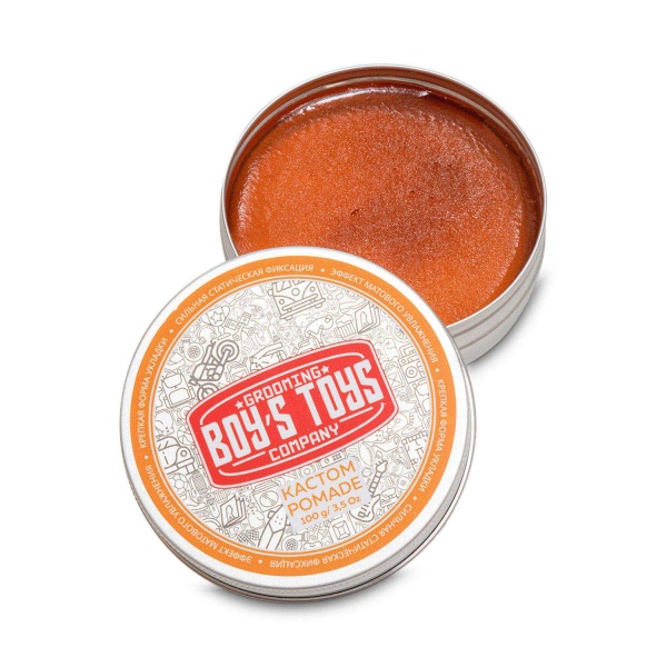 Boy's Toys Помада для укладки волос сильной фиксации и средним уровнем блеска Кастом Pomade, 100 мл купить - 0