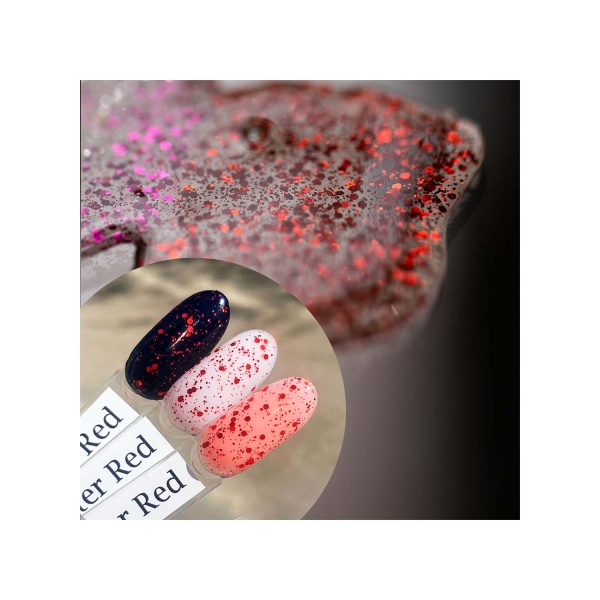 Lakres Топ для гель-лака Glitter Top, Red, 10 мл купить - 0
