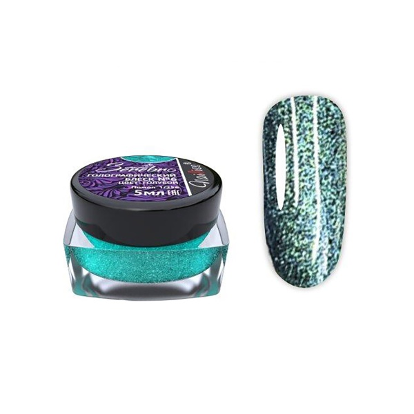 Serebro Блеск голографический помол 1/256, №06 голубой, 5 мл купить - 0