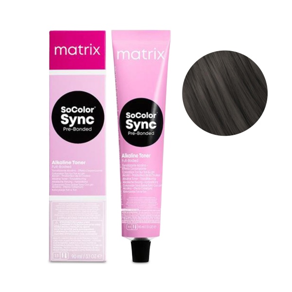 Маtrix Крем-краска для волос SоCоlоr Sync Рrе-Воndеd, 7АА средний блондин глубокий пепельный, 90 мл купить - 0