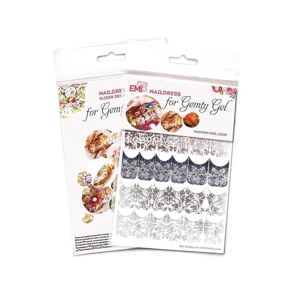 E.Mi Слайдер-дизайн Naildress Slider Design, Английское серебро купить - 0