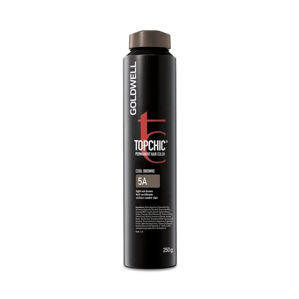 Goldwell Стойкая краска для волос Topchic, 5A светло-пепельно-коричневый, баллон, 250 мл купить - 0