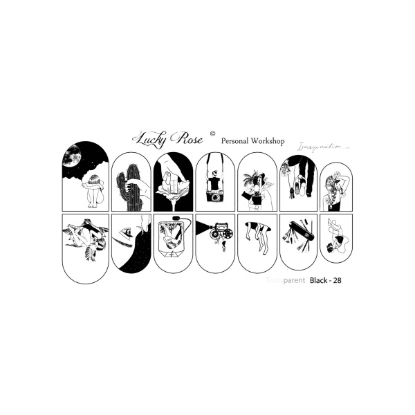 Lucky Rose Слайдер-дизайн Black, №028 купить - 0