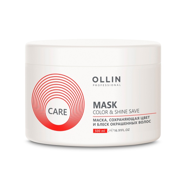 Ollin Professional Маска, сохраняющая цвет и блеск окрашенных волос Care Color&Shine Save Mask, 500 мл купить - 0