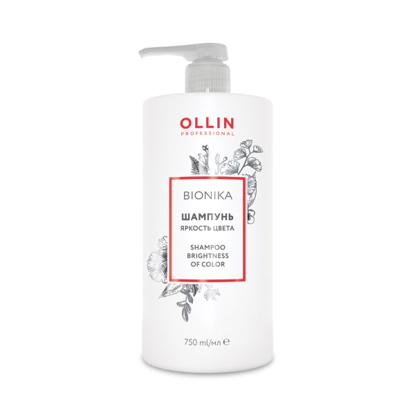 Ollin Professional Шампунь для окрашенных волос яркость цвета Bionika, 750 мл купить - 0