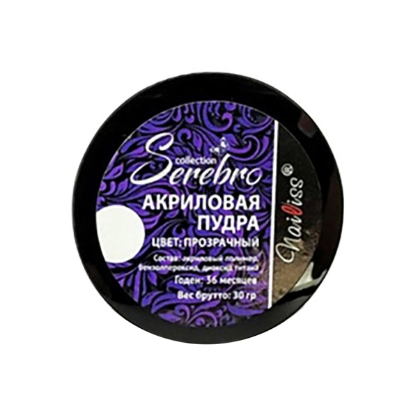 Serebro Акриловая пудра, прозрачная Clear, 30 гр купить - 0