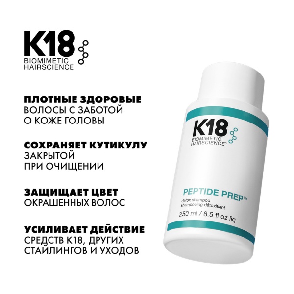 K18 Шампунь Детокс Detox Shampoo Peptide Prep™, 250 мл купить - 2