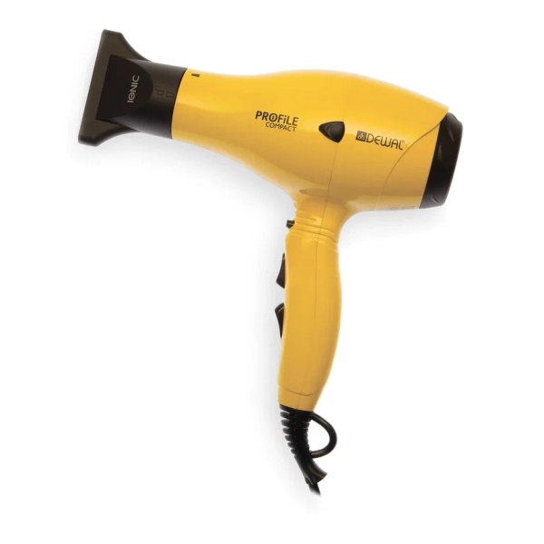 Dewal Pro Фен Profile Compact, желтый, 2000 Вт, ионизация, 2 насадки купить - 0