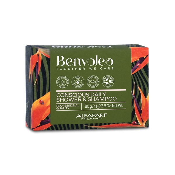 Benvoleo Твёрдый шампунь для волос и тела для ежедневного использования Conscious Daily Show&Shamp, 80 гр купить - 0