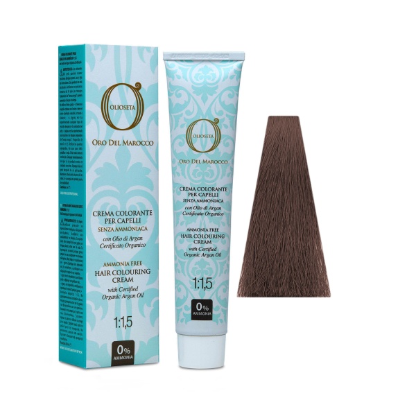 Barex Безаммиачная перманентная крем-краска Oro del Marocco Hair Colouring Cream, 5.87 светлый каштан мока, 100 мл купить - 0
