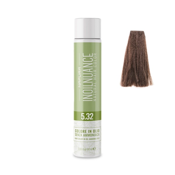 Napura Краситель безаммиачный на масляной основе Inoilnuance, 5.32 Светло-коричневый золотисто-фиалетовый Light golden irise brown, 60 мл купить - 0