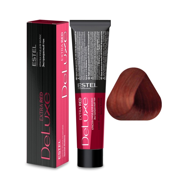 Estel Professional Краска-уход De Luxe Extra Red, 77.44 русый медный интенсивный, 60 мл купить - 0