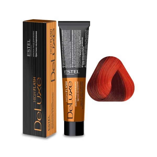 Estel Professional Краска-уход De Luxe High Flash, 55 красный, 60 мл купить - 0