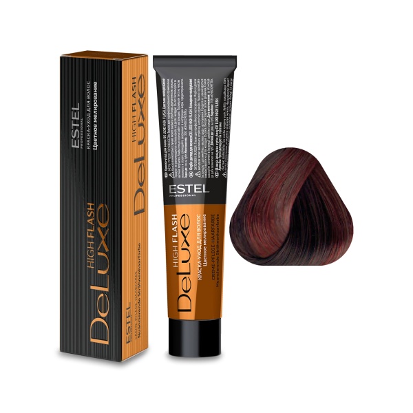 Estel Professional Краска-уход De Luxe High Flash, 65 фиолетово-красный, 60 мл купить - 0