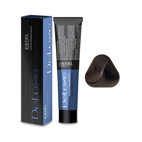 Estel Professional Краска-уход De Luxe, 6.1 темно-русый пепельный, 60 мл купить - 0
