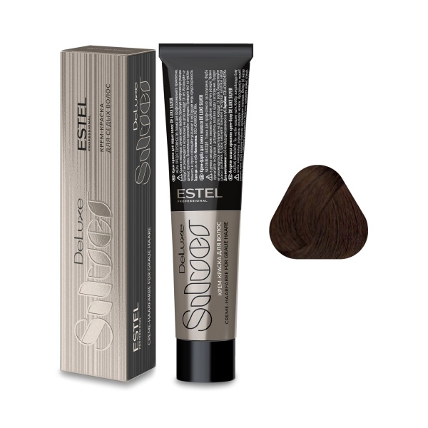 Estel Professional Крем-краска De Luxe Silver, 6.7 темно-русый коричневый, 60 мл купить - 0