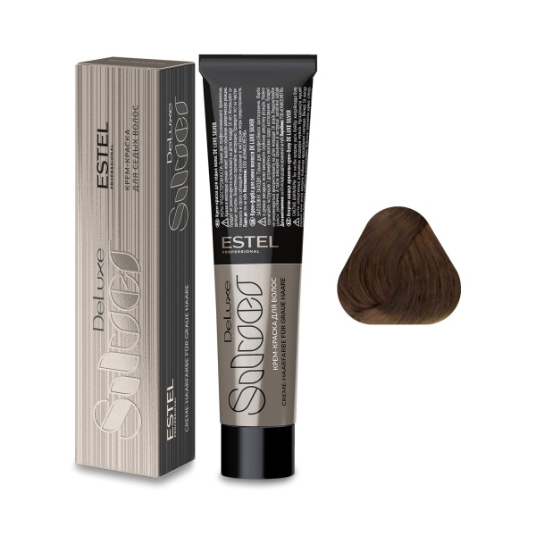 Estel Professional Крем-краска De Luxe Silver, 7.37 русый золотисто-коричневый, 60 мл купить - 0