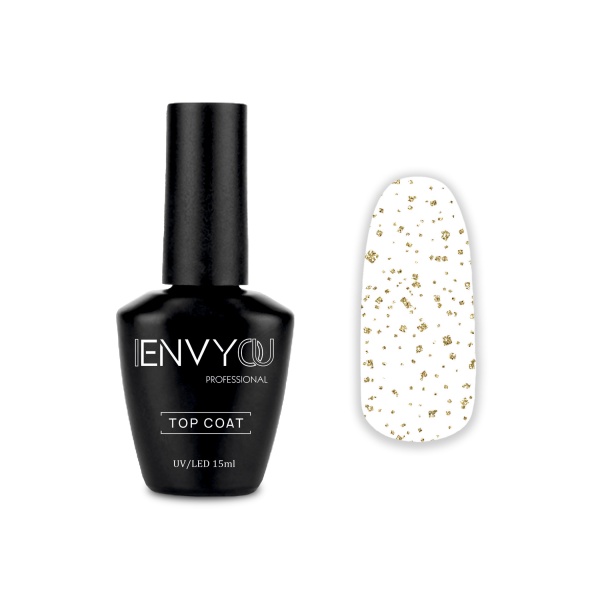 I Envy You Топ для гель-лака Top Flake, Gold, 10 гр купить - 0