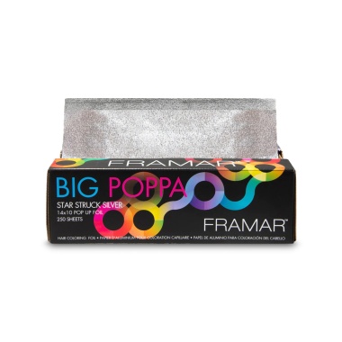 Framar Экстра широкая вытяжная фольга с тиснением Big Poppa Pop Star Struck Silver, 25,5 х 35,5 см, 250 листов купить