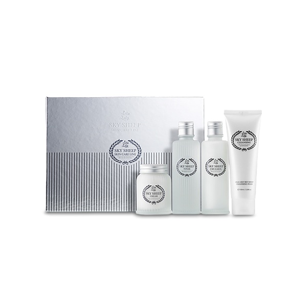 Konad Набор для лица на основе овечьего молока Lila Lily Sky Sheep Skin Care Line: очищающая пенка 100 мл, тонер 120 мл, эмульсия 120 мл, крем 100 гр купить - 0