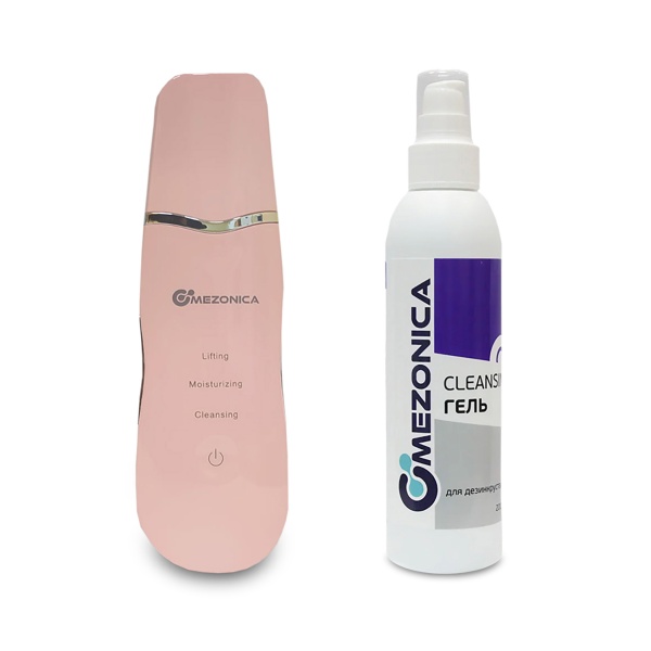 Mezonica Аппарат-скрабер для ультразвуковой чистки лица, розовый + Гель для дезинкрустации и чистки лица Cleansing, 200 гр купить - 0
